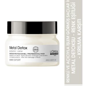Serie Expert Metal Detox Renkli ve Açıcı ile İşlem Görmüş Saçlar İçin Maske 250 ml