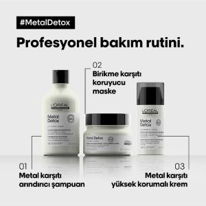 Loreal Professionnel Serie Expert Metal Detox-Açıcı İle İşlem Görmüş Saçlar İçin Güçlendirci 3lü Set